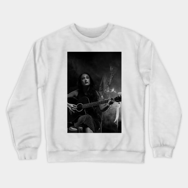 Guitar and Sax Crewneck Sweatshirt by ansaharju